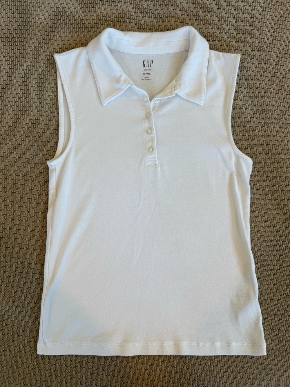 GAP White Sleeveless Polo Tank Top